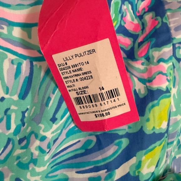 NWT! Lilly Pulitzer Mini Katrina Dress In Full Bloom. Girls size 14. Brand new - Picture 3 of 4